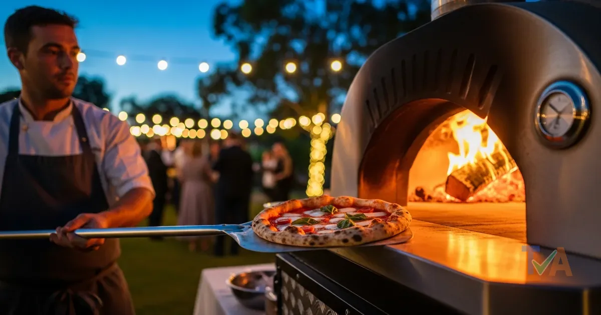 Mobile woodfired pizza oven serving fresh pizzas at an Australian event — Australia
